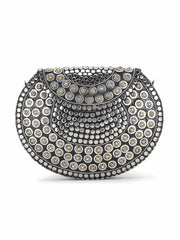 Mosaic Mosaic Embellished Metal Clutch