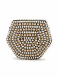 Mosaic Embellished Metal Clutch