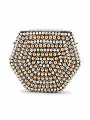 Mosaic Embellished Metal Clutch