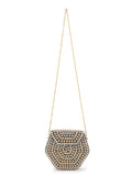 Mosaic Embellished Metal Clutch