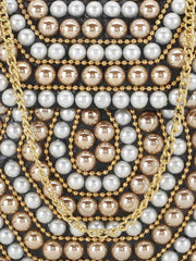 Mosaic Embellished Metal Clutch