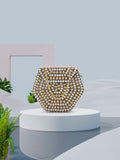 Mosaic Embellished Metal Clutch