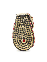 Mosaic Embellished Metal Clutch
