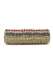 Mosaic Embellished Metal Clutch