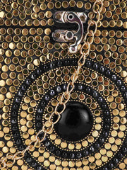 Mosaic Mosaic Embellished Metal Clutch