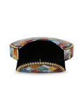 Mosaic Marble Finish Metal Clutch