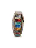 Mosaic Marble Finish Metal Clutch