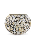 Mosaic Marble Finish Metal Clutch