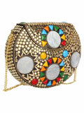 Jewel Mosaic Metal Clutch