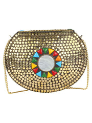 Jewel Mosaic Metal Clutch