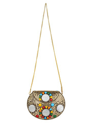 Jewel Mosaic Metal Clutch