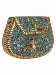 Jewel Mosaic Metal Clutch