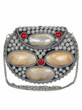Marvelous Mosaic Metal Shells Clutch