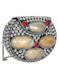 Marvelous Mosaic Metal Shells Clutch