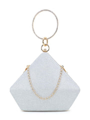 Trey Art Silk Shimmer Self Design Clutch