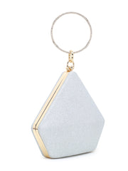 Trey Art Silk Shimmer Self Design Clutch