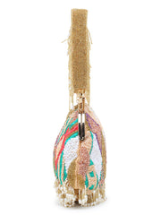 Pochette Faux Silk Geometric Embellished Bead Work Clutch
