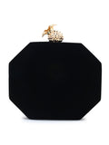 Adorn Velvet Floral Embellished Clutch