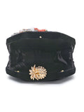 Adorn Velvet Floral Embellished Clutch