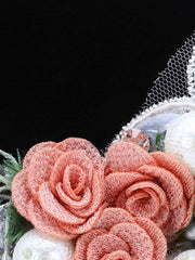 Adorn Velvet Floral Embellished Clutch