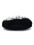 Adorn Velvet Floral Embellished Clutch