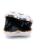 Love Velvet Floral Embroidered Heart shaped Clutch