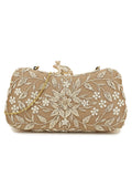 Adorn  Embellished Faux Silk Clutch