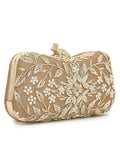 Adorn  Embellished Faux Silk Clutch