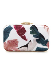 AdornPrinted Embellished Satin Clutch