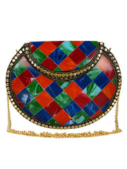 Marvelous Mosaic Metal Marble Clutch