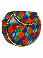 Marvelous Mosaic Metal Marble Clutch