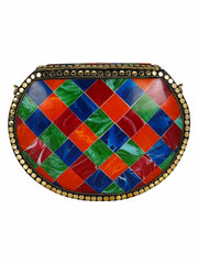 Marvelous Mosaic Metal Marble Clutch