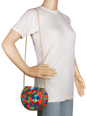 Marvelous Mosaic Metal Marble Clutch