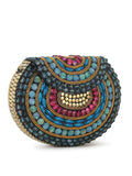Mosaic Embellished Metal Clutch