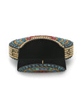 Mosaic Embellished Metal Clutch
