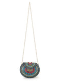 Mosaic Embellished Metal Clutch