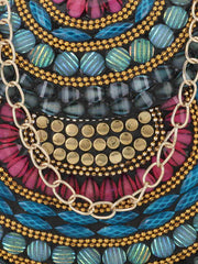 Mosaic Embellished Metal Clutch