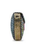 Mosaic Embellished Metal Clutch
