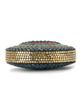 Mosaic Embellished Metal Clutch
