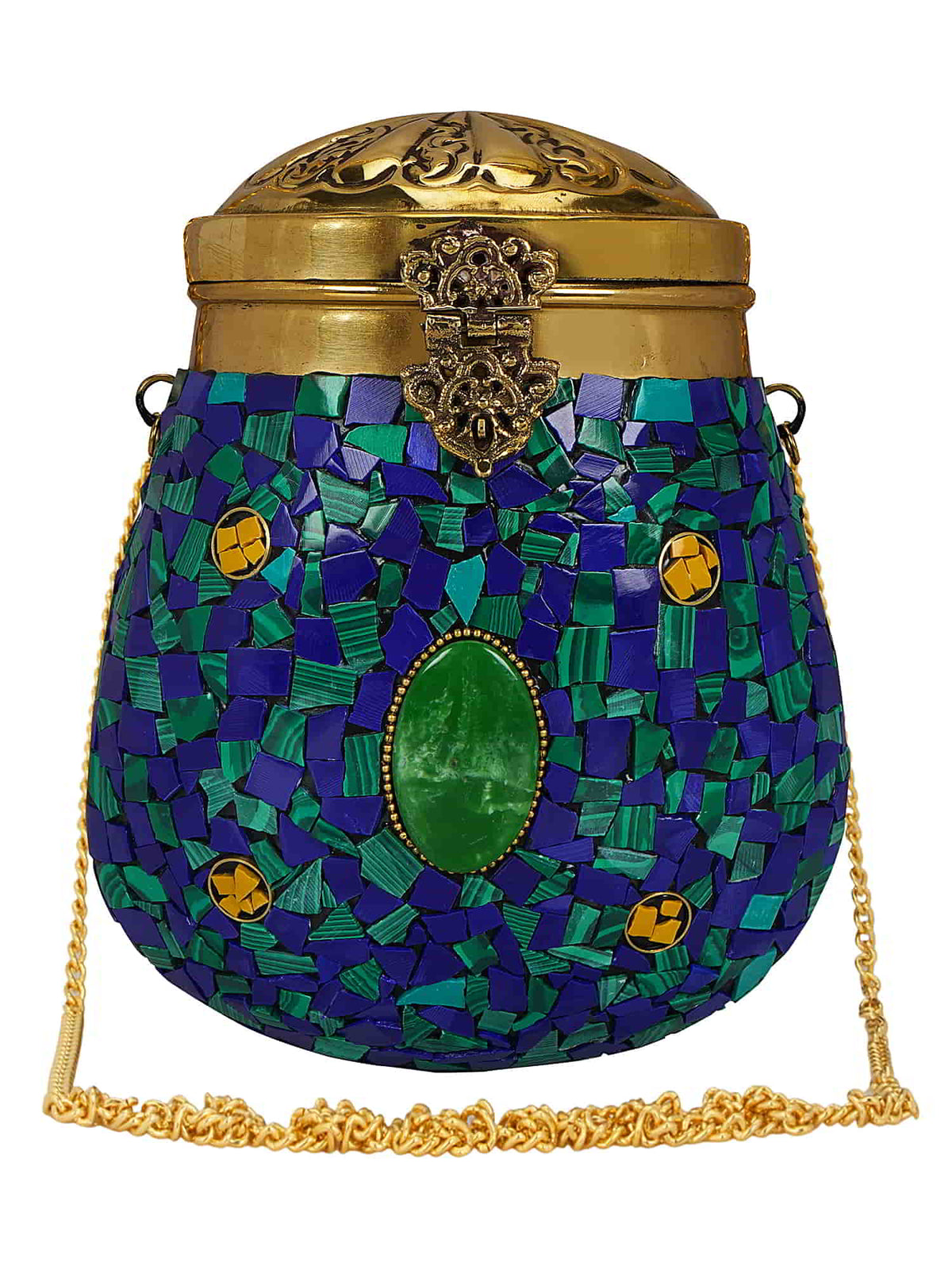 Cask Mosaic Metal Clutch