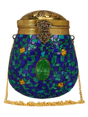 Cask Mosaic Metal Clutch
