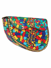 Spiffy Mosaic Metal Clutch
