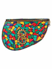 Spiffy Mosaic Metal Clutch
