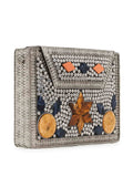 Mosaic Metal & Stone Floral Mosaic Clutch
