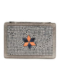 Mosaic Metal & Stone Floral Mosaic Clutch