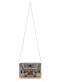 Mosaic Metal & Stone Floral Mosaic Clutch