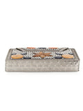 Mosaic Metal & Stone Floral Mosaic Clutch