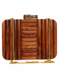 Balk Striped Wooden Clutch