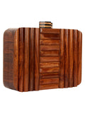 Balk Striped Wooden Clutch