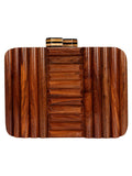 Balk Striped Wooden Clutch